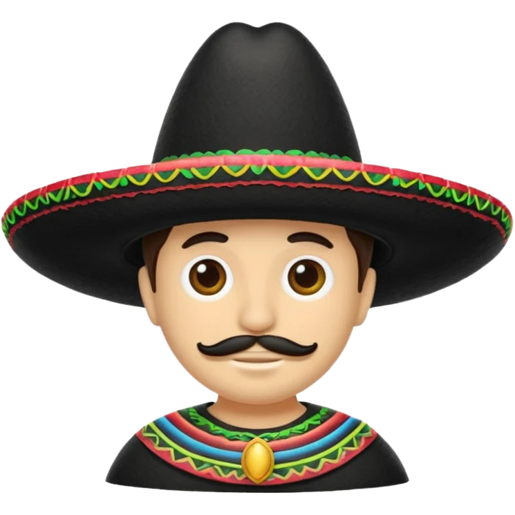 Mexican sombrero black emoji