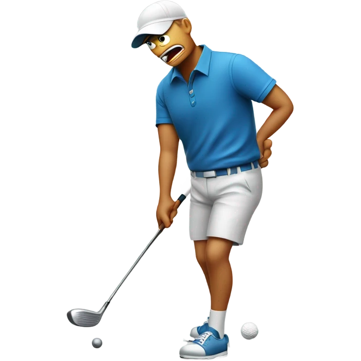 Angry golfer breaking a golf club emoji