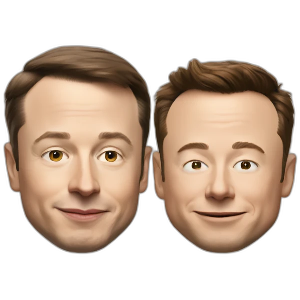 Macron et elon musk faisant un calin emoji