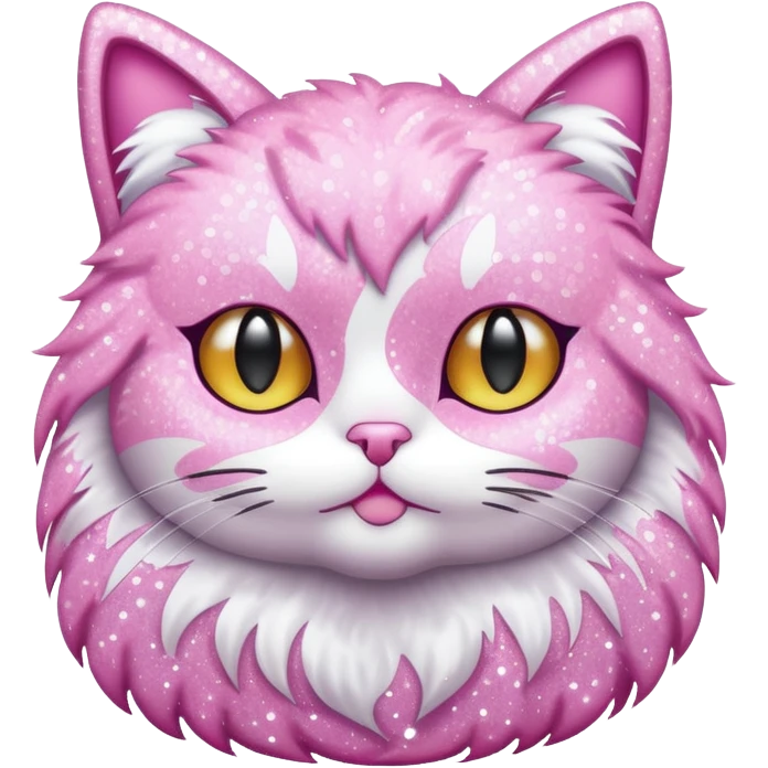 glitter pink cat  emoji