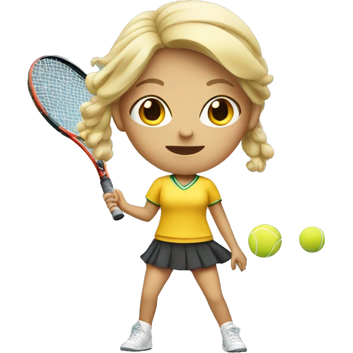 Blonde Girl playing tennis  emoji