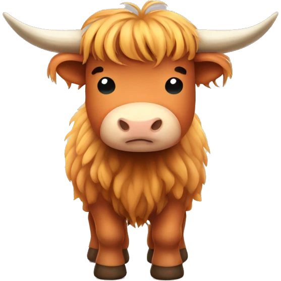 Kawaii highland cow with bows  emoji