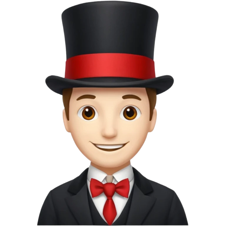 Man in top hat & long red tie emoji