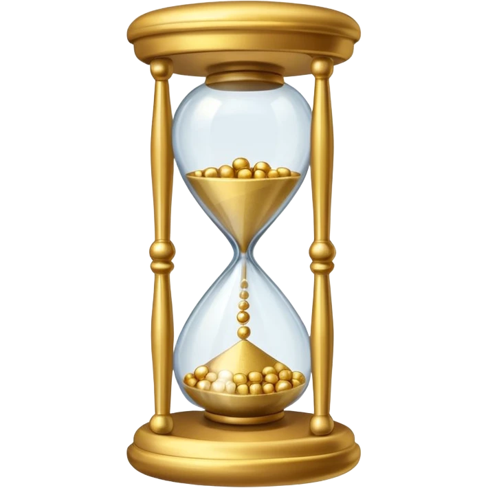 Hourglass with golden small marbles emoji
