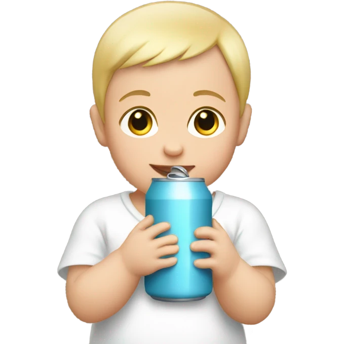 White Baby holding can  emoji
