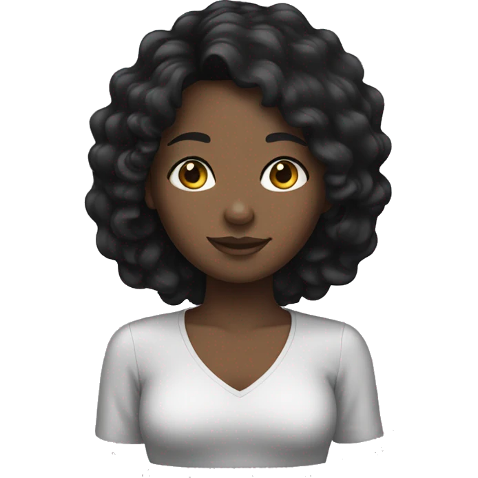 Black hair girl  emoji