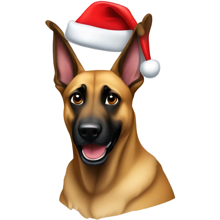 Malinois with Santa hat emoji
