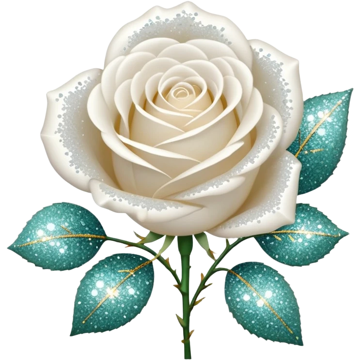 Glitter White Roses emoji