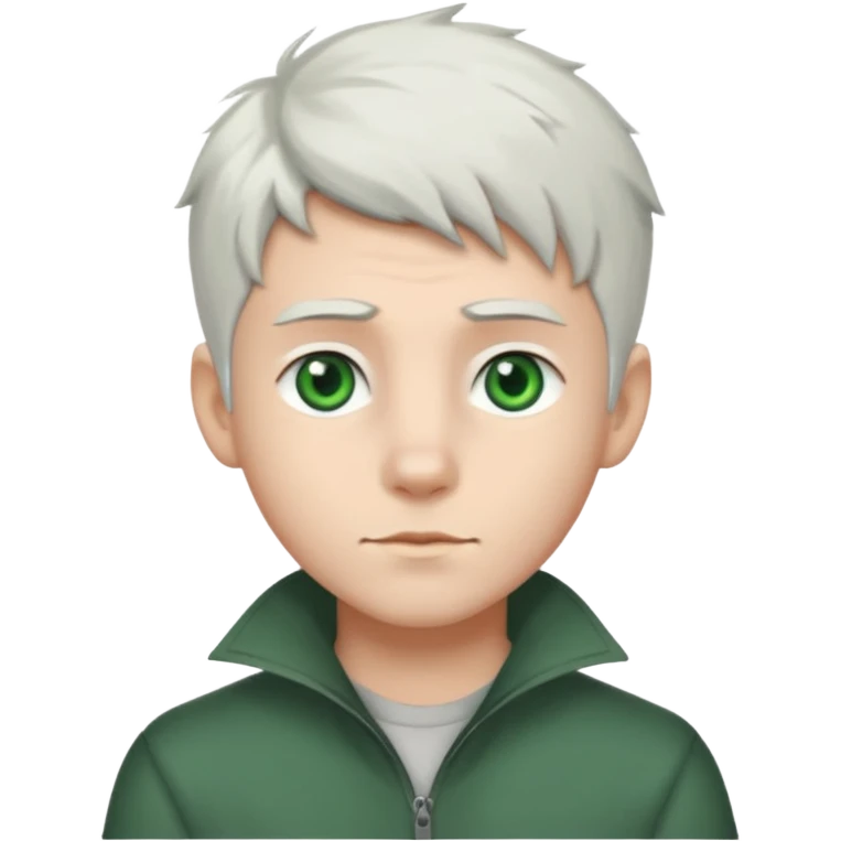 Boy with wolf cut white hair  emoji