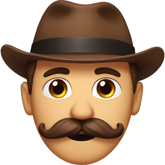 brown mustache twisted at the end emoji