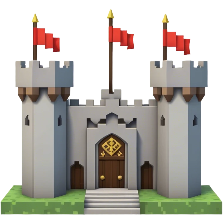 castle with 2 pillars with 2 flags minecraft emoji