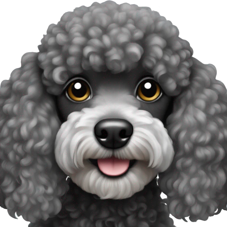 Black and grey miniature poodle emoji