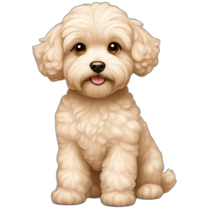 very light beige maltipoo with light brown ear emoji
