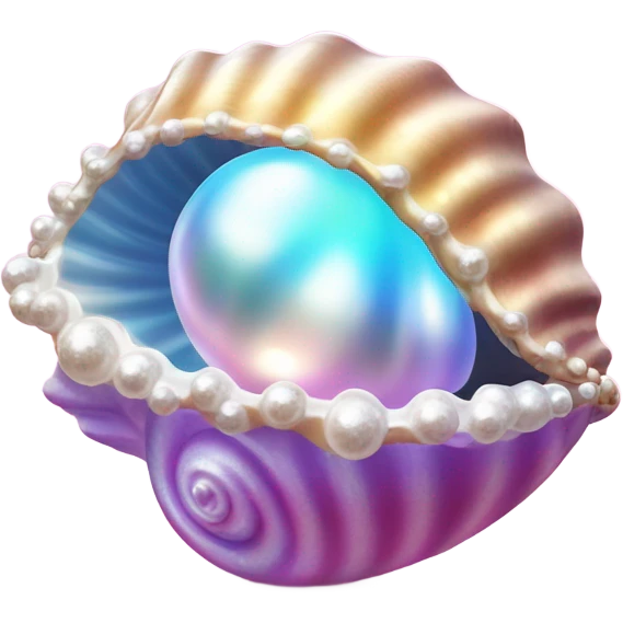 Lisa Frank sparkle open sea shell with pearl  emoji