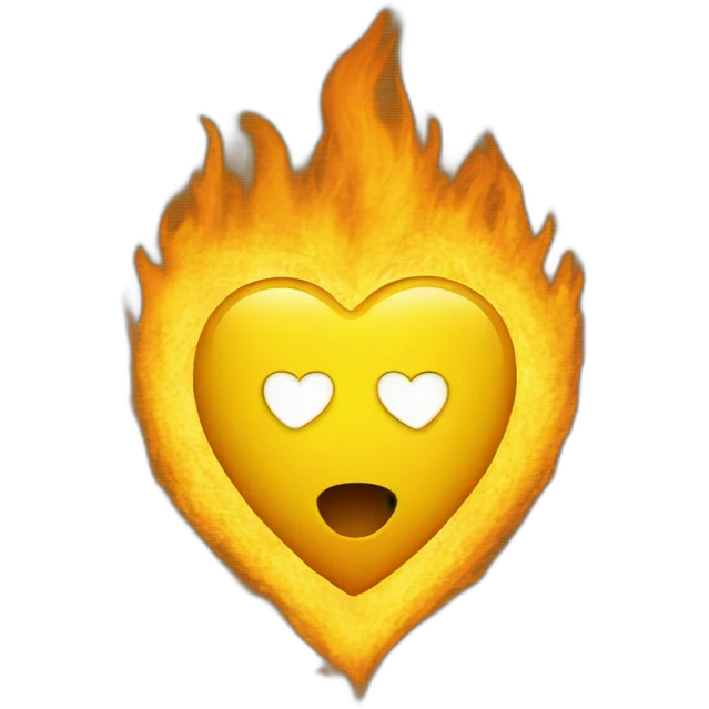Heart Yellow in fire emoji