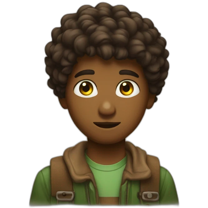 Garcon brun yeux verts emoji