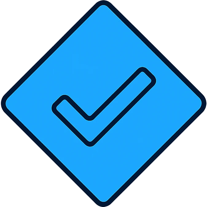 Roblox blue verification checkmark, simple, iconic, suitable for digital badges emoji