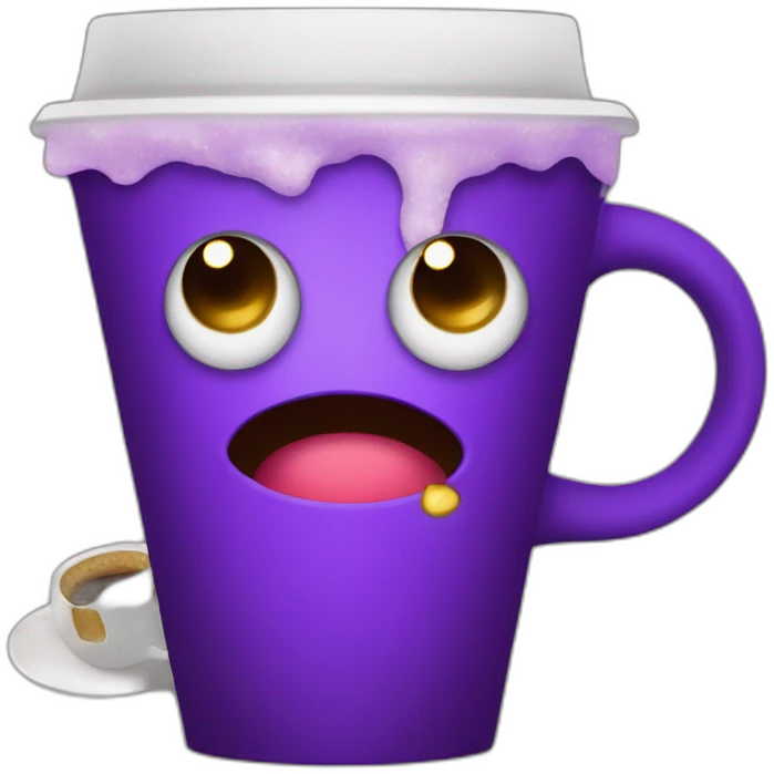 purple sleepy corona virus drinking coffee emoji