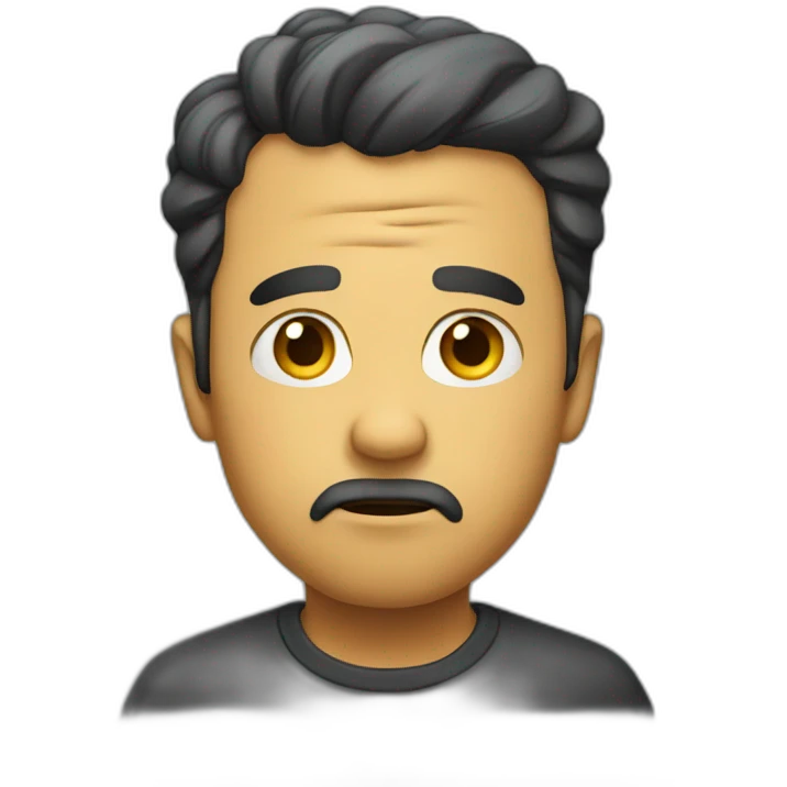 Confused and serious emoji