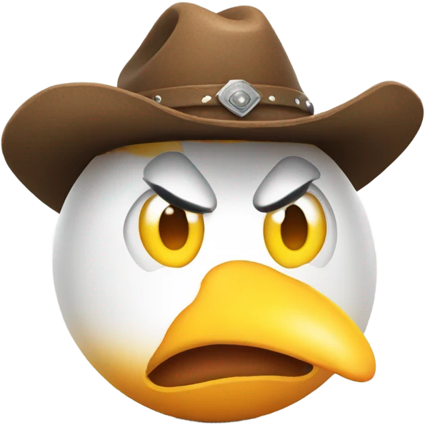 Angry egg with a cowboy hat emoji
