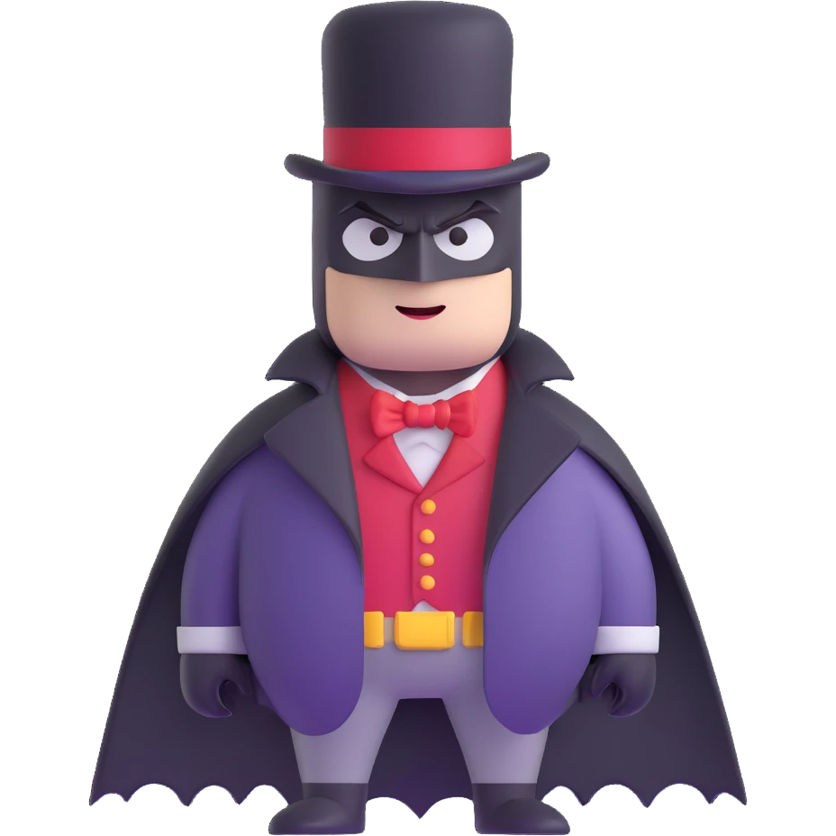 Batman wearing Victorian era clothes with top hat and coat emoji
