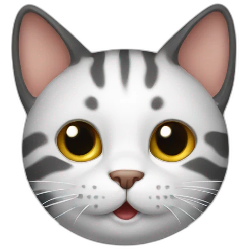 Cat holding a fun emoji