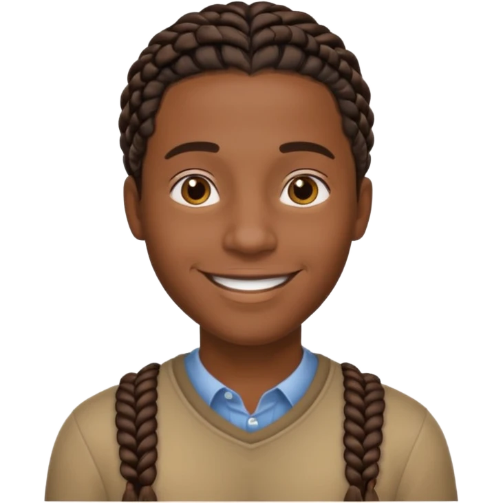 Hazme un emoji de un hombre negro con trenzas cortas emoji
