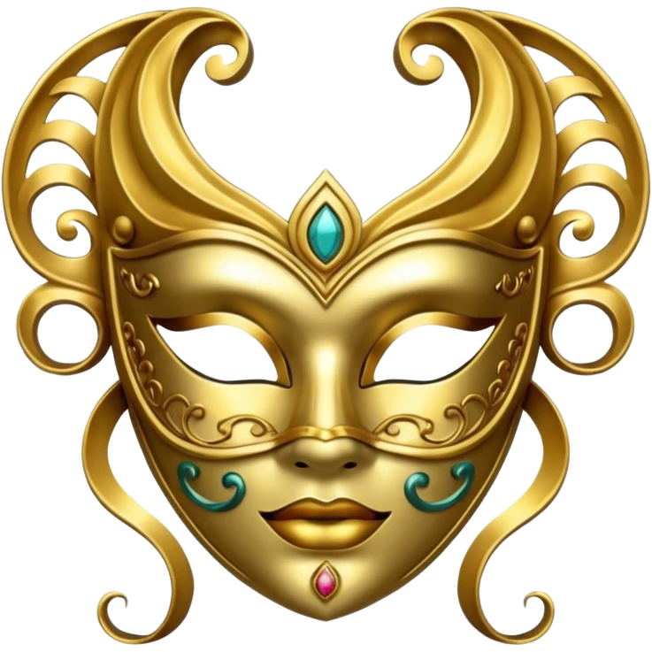gold masquerade mask emoji