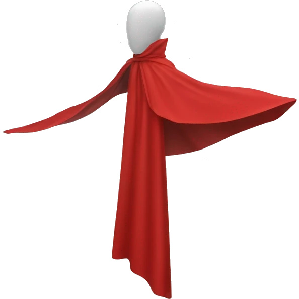 faceless mannequin flying red cape without hood emoji