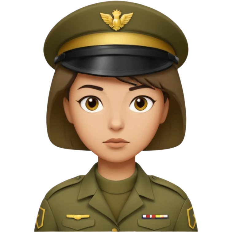 female soldier hair style wit\h out cap emoji