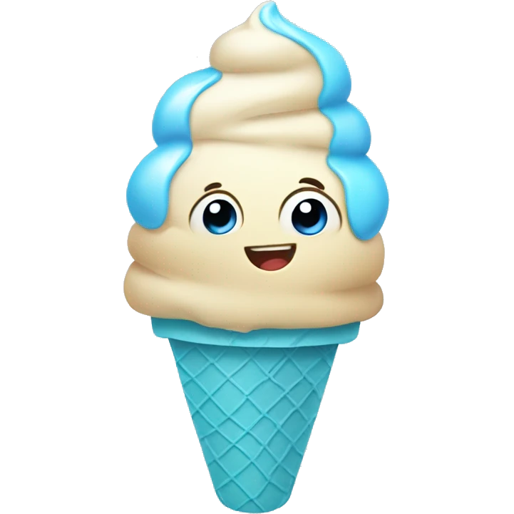 baby blue ice cream in cone emoji
