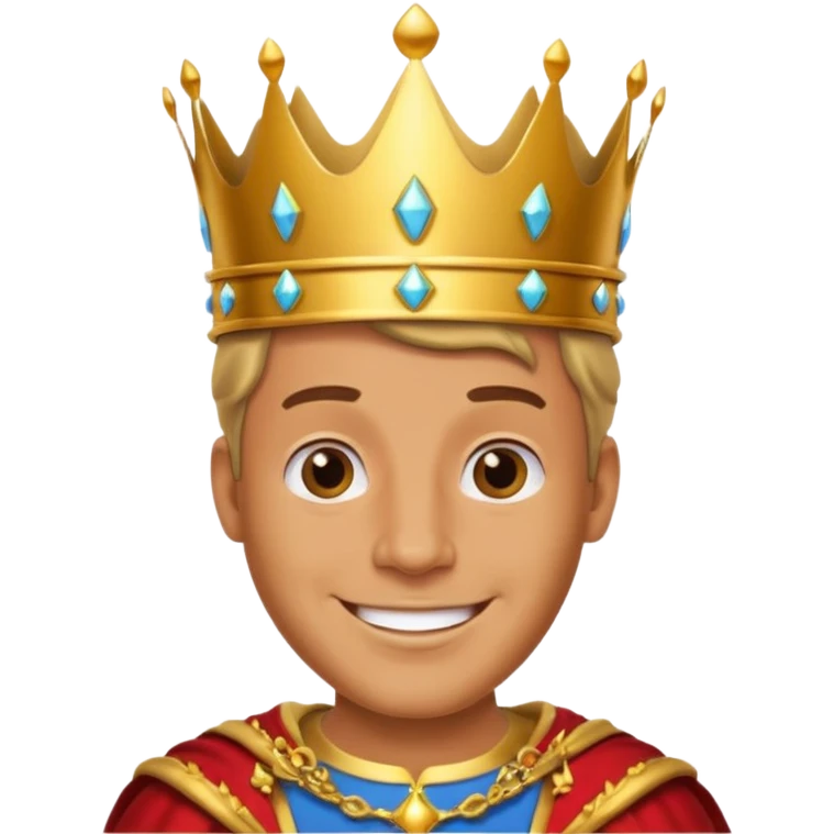 Catoon men king face emoji