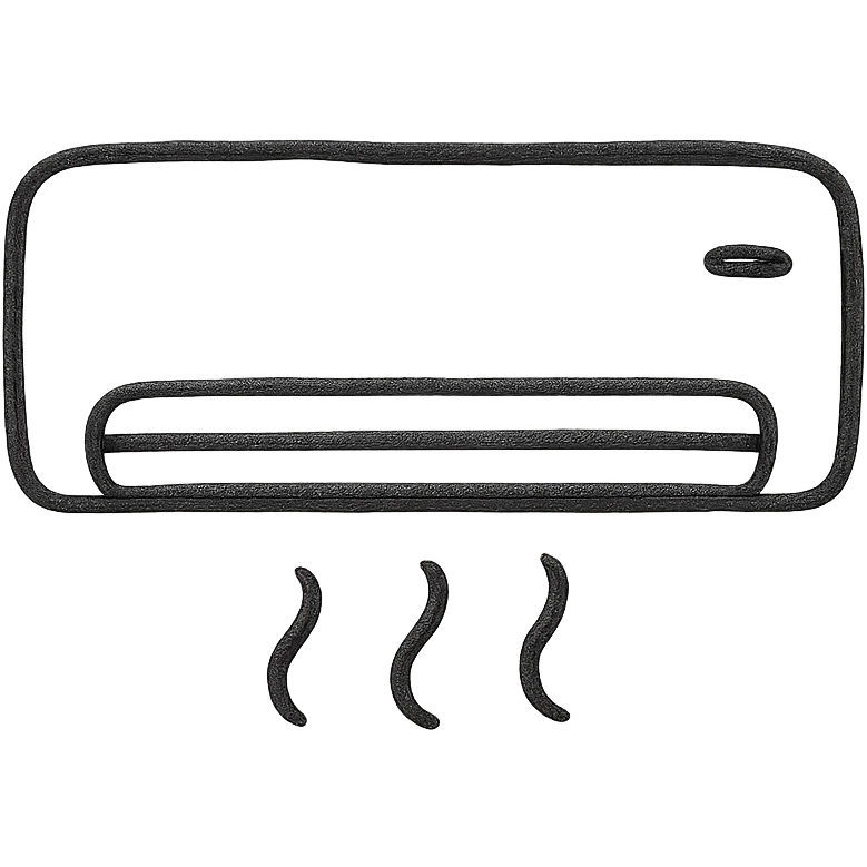 hand-drawn sketch style air conditioning unit with black outlines emoji
