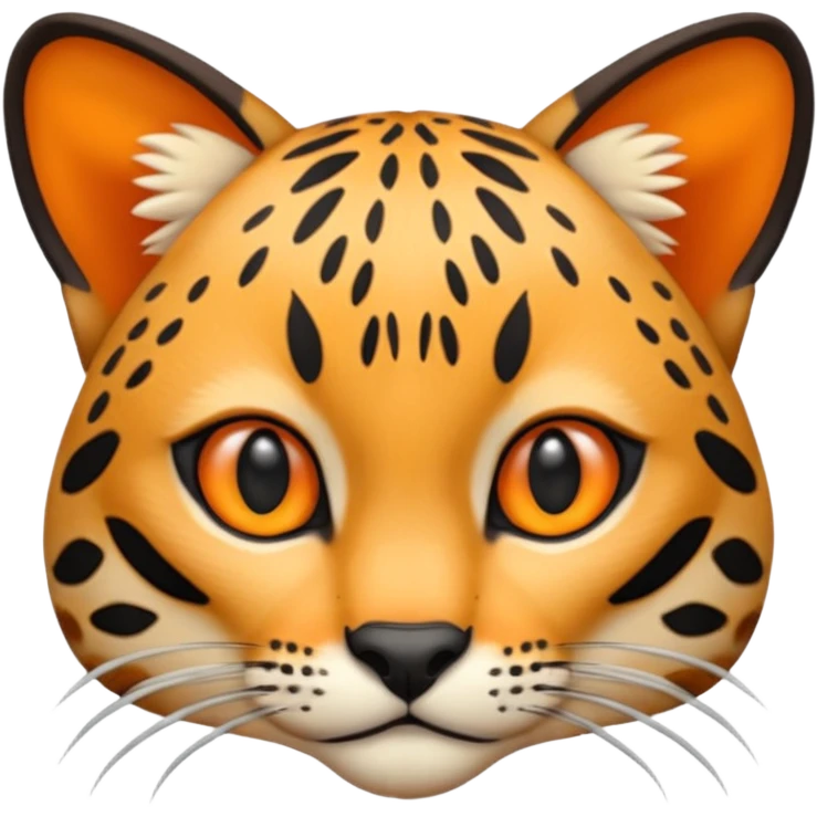 Draw an emoji of the face of an ocelot. Make it schematic. emoji