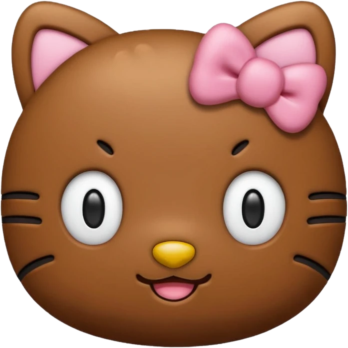 brown hello kitty with emoji emoji