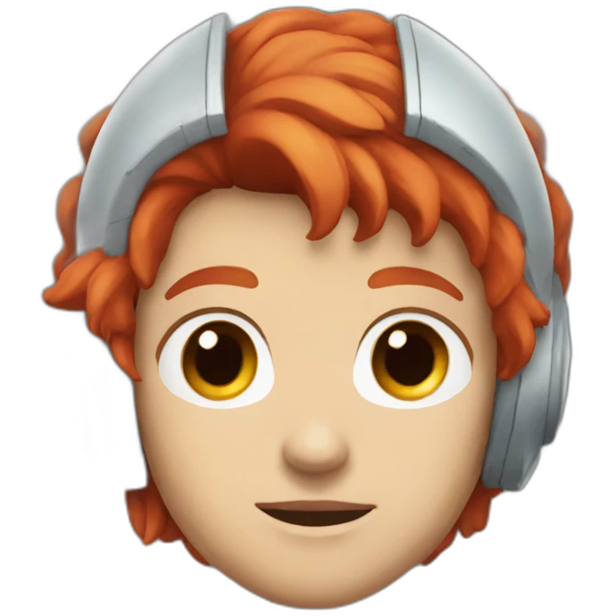 space captain square face blue eyes neat red hair emoji