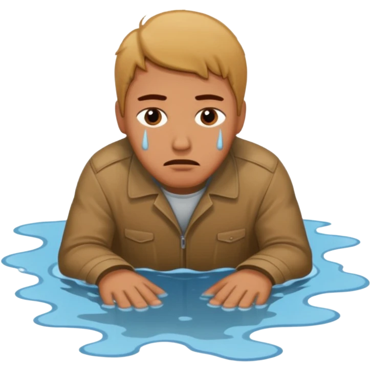 apple style emoji of a man who has fallen face down into a puddle emoji