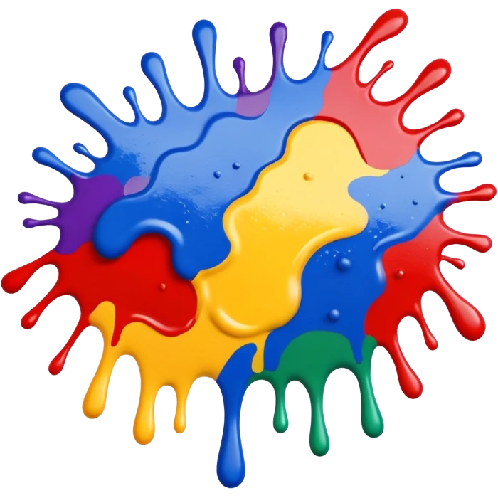 Make a painting which is splattered paint emoji