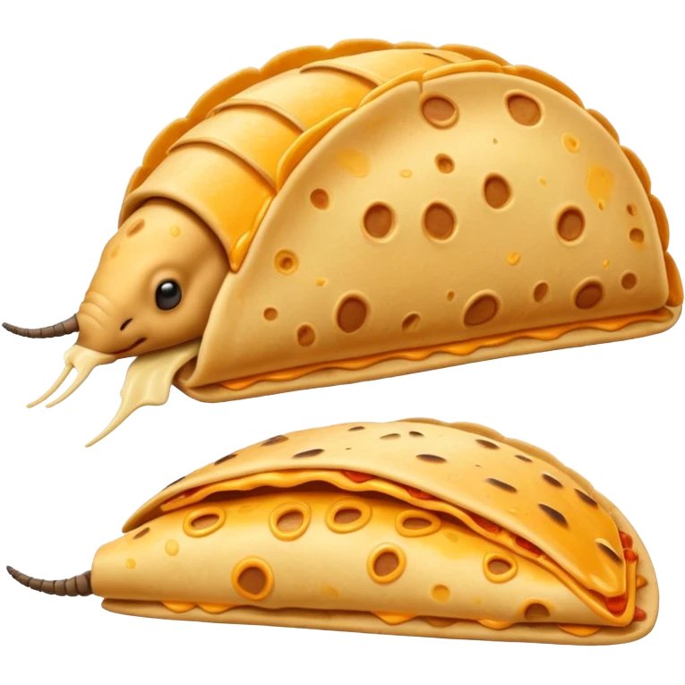 make a blend of a quesadilla and a armadillo emoji
