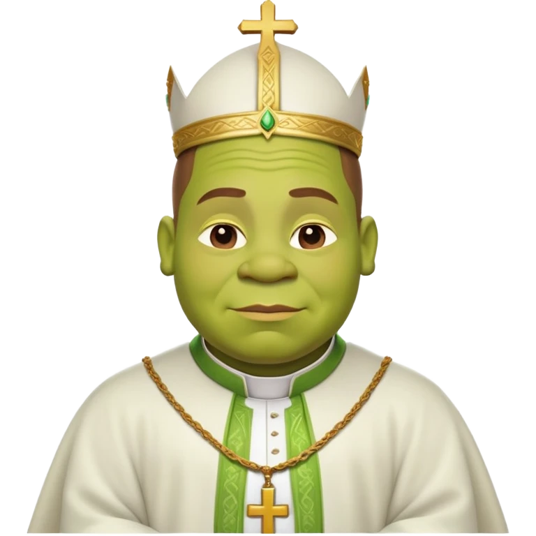 Shrek in church clothes as a priest emoji