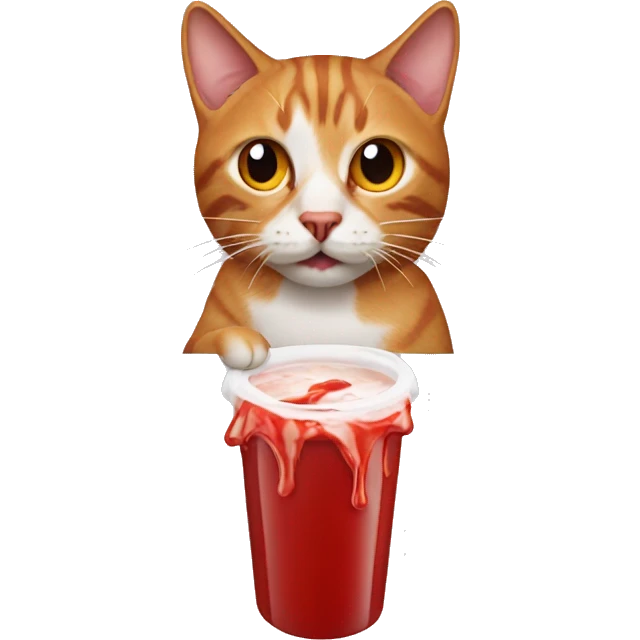 cat covered in ketchup emoji
