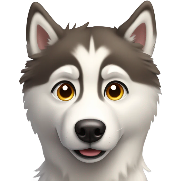 Curious brownish husky emoji