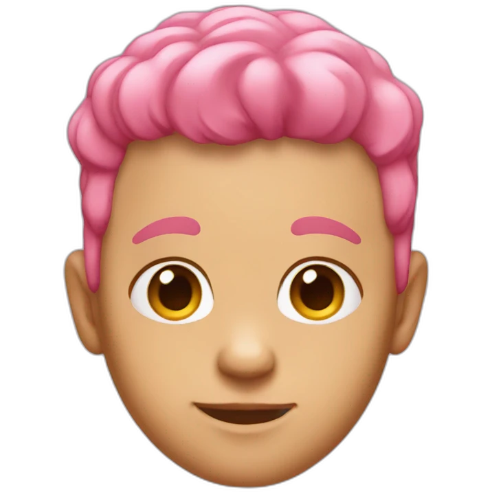 He was born with pink hair emoji