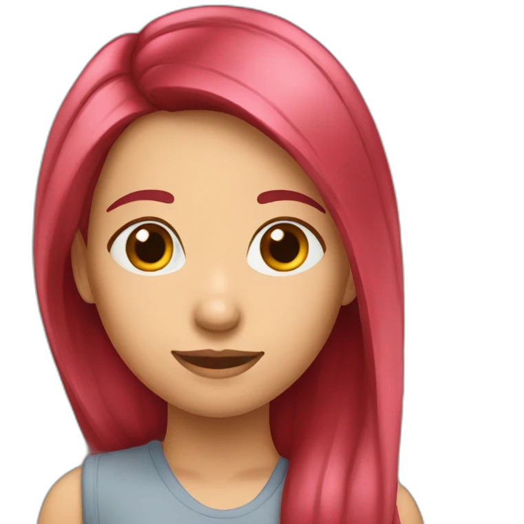 girl-long-straight-rosered-hair-translate emoji