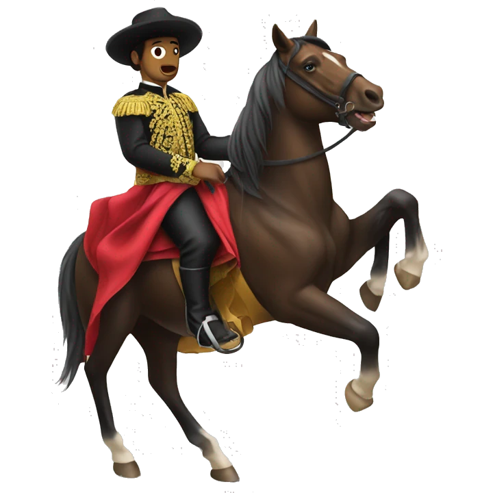A matador wearing a hat on a horse emoji