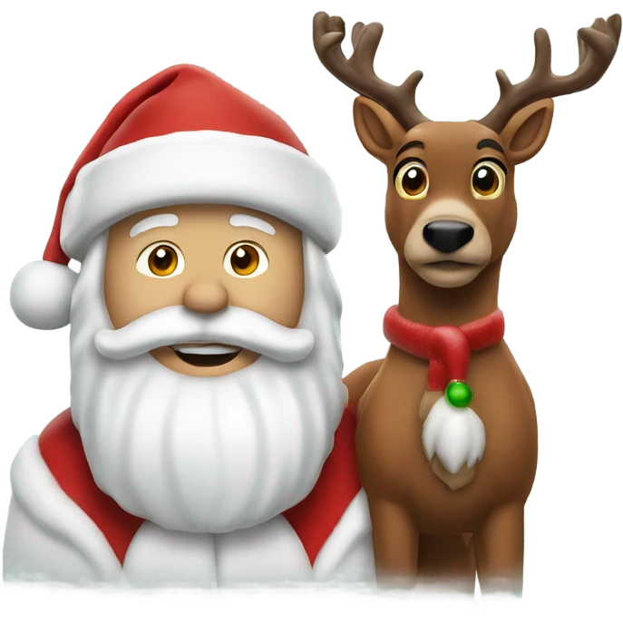santa claus with rudolph emoji
