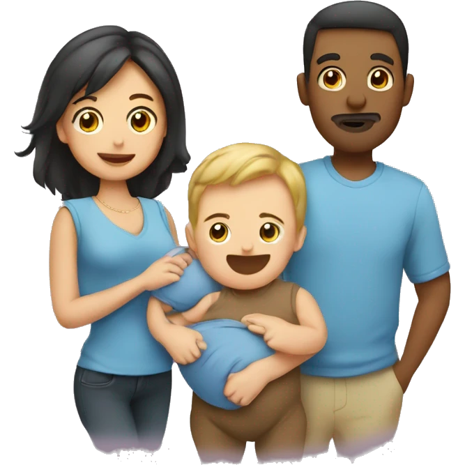 Mom dad and baby  emoji