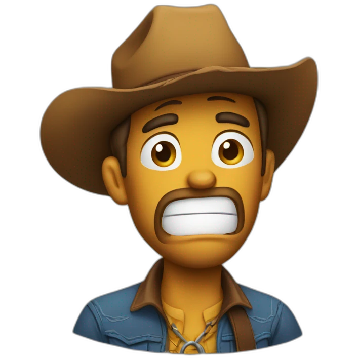 cowboy crying and panicking emoji