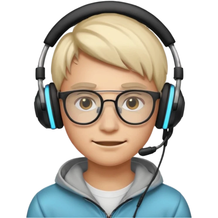 It’s a relaxed selfie of you wearing a glowing gaming headset, glasses, and piercings, lit by red and purple room lights, with a soft, tired-smirk expression.

 emoji