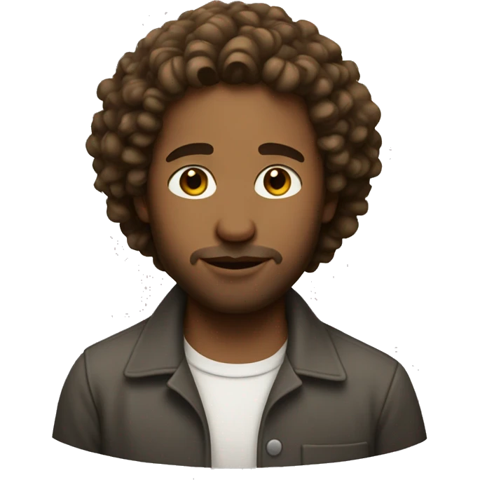 painter with brown curly hair emoji
